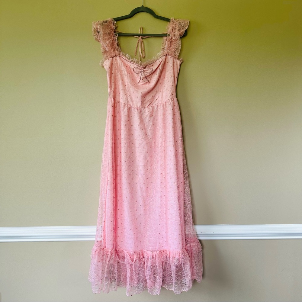 NWT LaitCollection Romantic Coquette Pink Lace Dress